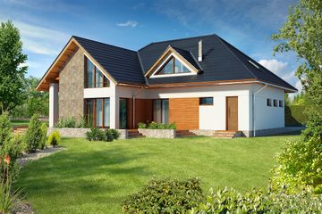  Projekt domu Avalon II DCP206a (WOB1524) - projekt domu parterowego z poddaszem - Zdjęcie 2