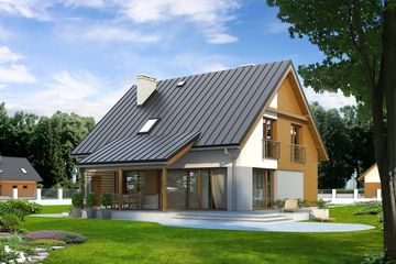  Projekt domu Jabłoń 2 (BSA1690) - projekt domu parterowego z poddaszem - Zdjęcie 2