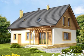  Projekt domu Kardamon 3 (WOF1042) - projekt domu parterowego z poddaszem - Zdjęcie 2