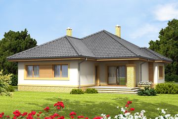  Projekt domu Szafran G1 (WOF1048) - projekt domu parterowego - Zdjęcie 2