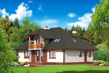  Projekt domu Beskid (KRP1178) - projekt domu parterowego z poddaszem - Zdjęcie 2