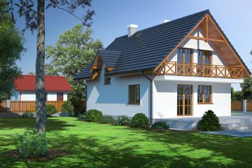  Projekt domu Brzoza średnia (KRP1180) - projekt domu parterowego z poddaszem - Zdjęcie 2