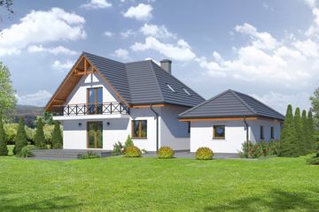  Projekt domu Polanka (KRP1183) - projekt domu parterowego z poddaszem - Zdjęcie 2