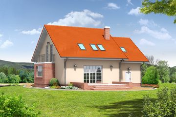  Projekt domu Barcin b + garaż (KRP1187) - projekt domu parterowego z poddaszem - Zdjęcie 2