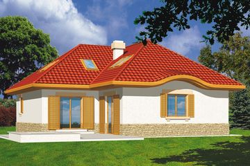  Projekt domu Janusz wersja B z pojedynczym garażem na działkę od południa (WRD1367) - projekt domu parterowego z poddaszem - Zdjęcie 2