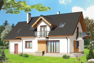  Projekt domu Albus (WOE1046) - projekt domu parterowego z poddaszem - Zdjęcie 2