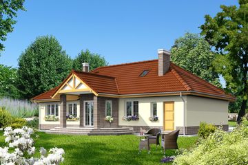  Projekt domu Praga III LMB24b (WRB1496) - projekt domu parterowego - Zdjęcie 2