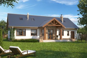  Projekt domu Praga IV LMB24c (WRB1497) - projekt domu parterowego - Zdjęcie 2