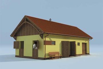  Projekt stajni S4 stajnia dla koni - 2 boksy (SLN1732) - projekt stajni parterowego - Zdjęcie 2