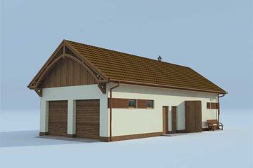  Projekt stajni S7 stajnia dla koni - 2 boksy (SLN1733) - projekt stajni parterowego - Zdjęcie 2