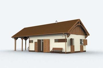  Projekt stajni S3 stajnia dla koni - 2 boksy (SLN1734) - projekt stajni parterowego - Zdjęcie 2