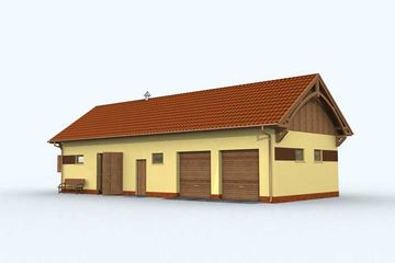  Projekt stajni S6 stajnia dla koni - 2 boksy (SLN1736) - projekt stajni parterowego - Zdjęcie 2