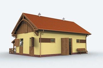  Projekt stajni S9 stajnia dla koni - 4 boksy (SLN1738) - projekt stajni parterowego - Zdjęcie 2