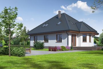  Projekt domu Zarzecze małe (KRP1226) - projekt domu parterowego z poddaszem - Zdjęcie 2