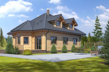  Projekt domu Zagórze małe 2 (KRP1230) - projekt domu parterowego z poddaszem - Zdjęcie 2