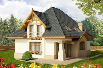  Projekt domu Stokrotka G1 (WRC1810) - projekt domu parterowego z poddaszem - Zdjęcie 2