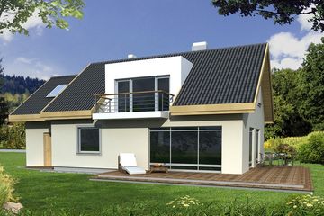  Projekt domu Adaś II wersja B z poj. garażem paliwo stałe (WRD1606) - projekt domu parterowego z poddaszem - Zdjęcie 2