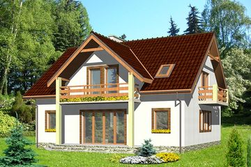  Projekt domu HG-P1 (KRM1027) - projekt domu parterowego z poddaszem - Zdjęcie 2