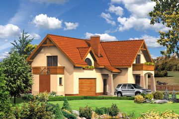  Projekt domu WB-0027 (KRA3584) - projekt domu parterowego z poddaszem - Zdjęcie 2