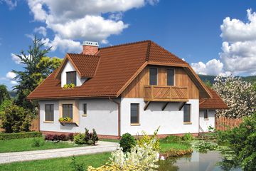  Projekt domu WB-0031 (KRA3588) - projekt domu parterowego z poddaszem - Zdjęcie 2