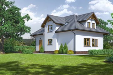  Projekt domu Sławków (KRP1217) - projekt domu parterowego z poddaszem - Zdjęcie 2