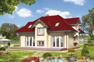  Projekt domu Roksana Rex - murowana - beton komórkowy (KRD2064) - projekt domu parterowego z poddaszem - Zdjęcie 2