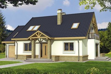  Projekt domu Jagódka B garaż PS (WRD1592) - projekt domu parterowego z poddaszem - Zdjęcie 2