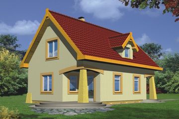  Projekt domu Malinka wersja B z wiatą (WRD1392) - projekt domu parterowego z poddaszem - Zdjęcie 2