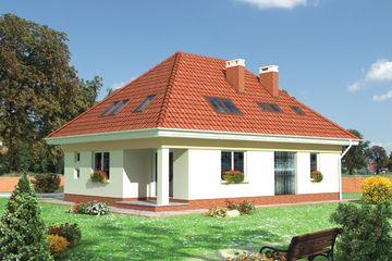  Projekt domu Bryza - murowana – ceramika (KRD1387) - projekt domu parterowego z poddaszem - Zdjęcie 2