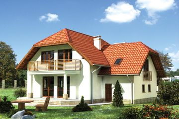  Projekt domu Szymon - murowana – ceramika (KRD1228) - projekt domu parterowego z poddaszem - Zdjęcie 2