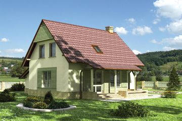  Projekt domu Balbina - murowana – ceramika (KRD1378) - projekt domu parterowego z poddaszem - Zdjęcie 2