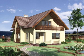  Projekt domu Manuela - murowana – keramzyt (KRD1769) - projekt domu parterowego z poddaszem - Zdjęcie 2