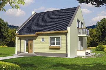  Projekt domu Jeżynka A (WRD1240) - projekt domu parterowego z poddaszem - Zdjęcie 2