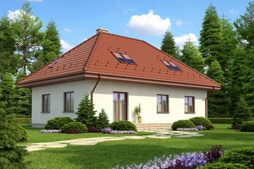  Projekt domu Ancona II (KRH1298) - projekt domu parterowego z poddaszem - Zdjęcie 2