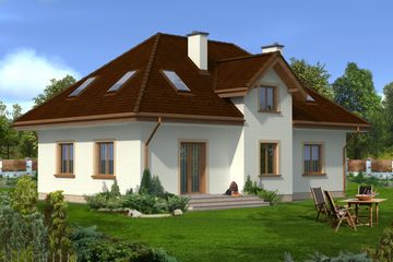  Projekt domu Angera (KRH1299) - projekt domu parterowego z poddaszem - Zdjęcie 2