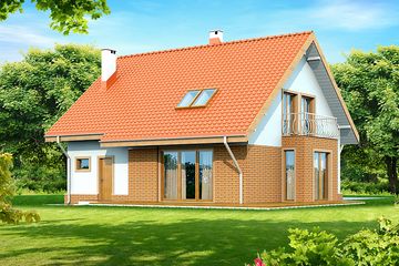  Projekt domu Belinda (Armanda z wykuszem) (WOK1019) - projekt domu parterowego z poddaszem - Zdjęcie 2