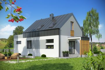  Projekt domu Eco 3 z garażem 1-st. [A] (WRF1457) - projekt domu parterowego z poddaszem - Zdjęcie 2