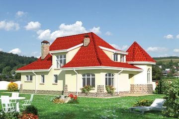  Projekt domu Zameczek - murowana – ceramika (KRD1255) - projekt domu parterowego z poddaszem - Zdjęcie 2