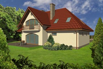  Projekt domu JM 105 (WAO1004) - projekt domu parterowego z poddaszem - Zdjęcie 2