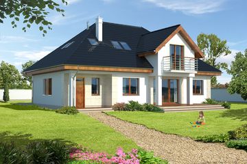 Projekt domu Dayton DCP261 - parterowy z poddaszem dom o powierzchni 168,13 m², dach kopertowy - ujęcie 2