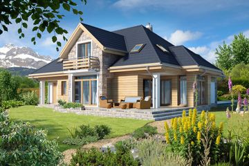  Projekt domu Dayton II DCP261a (WOB1138) - projekt domu parterowego z poddaszem - Zdjęcie 2