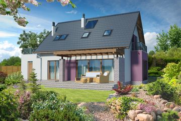  Projekt domu Faro DCP263 (WOB1140) - projekt domu parterowego z poddaszem - Zdjęcie 2