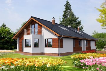  Projekt domu Brest LMBL32 (WRB1446) - projekt domu parterowego z poddaszem - Zdjęcie 2