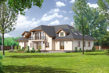 Projekt domu Gdów nowy 9 (KRP1286) - projekt domu parterowego z poddaszem - Zdjęcie 2