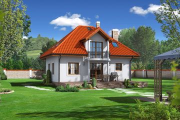  Projekt domu Nowina 4 (KRP1289) - projekt domu parterowego z poddaszem - Zdjęcie 2