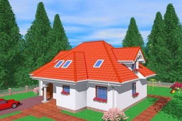  Projekt domu DWO (SLB1006) - projekt domu parterowego z poddaszem - Zdjęcie 2