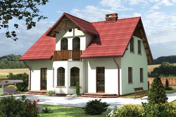  Projekt domu Cymelia - murowana – ceramika (KRD1399) - projekt domu parterowego z poddaszem - Zdjęcie 2