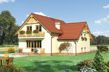 Projekt domu Damazy - murowana – ceramika (KRD1401) - projekt domu parterowego z poddaszem - Zdjęcie 2