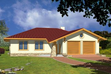  Projekt domu Ola 3A 2 garaże (WRD1103) - projekt domu parterowego - Zdjęcie 2