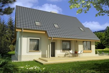  Projekt domu Paprotka A garaż (WRD1104) - projekt domu parterowego z poddaszem - Zdjęcie 2